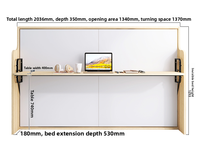 Lit pliant invisible personnalisable: bureau intégré, matériel de pliage latéral pour petits appartements
