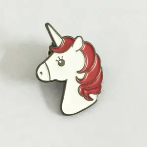 Dễ Thương Tùy Chỉnh Bạc Unicorn Mềm Men Pins Với Bướm Clasp