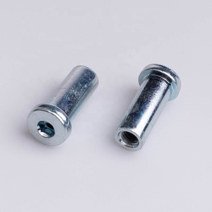 Connecteurs de meubles, fixations, acier au carbone zingué <span class=keywords><strong>M6</strong></span>, douilles hexagonales plates, barils de fixation, écrous de fixation pour lit - Product Image 4