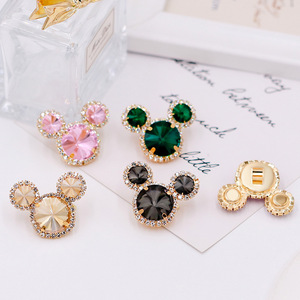 Pinzas para el cabello con cabeza de Mickey Mouse, pinzas para el cabello con incrustaciones de diamantes de imitación, accesorio para el cabello con hebilla de joyería para uso diario, color rosa, morado, champán - Product Image 4