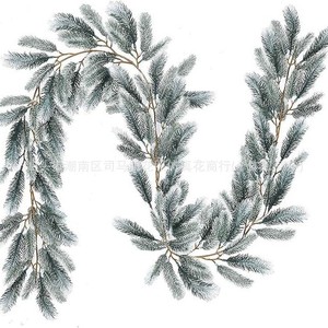 Guirlande artificielle de pin à fleurs, 72 mailles, blanche, pour décoration intérieure et extérieure de Noël - Product Image 5