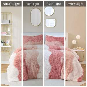 DB Ombre ชุดเครื่องนอนขนเทียมมีขนนุ่มผ้าคอตตอนถักลายดอกไม้ลายดอกไม้สำหรับจัดงานแต่งงานโรงแรม - Product Image 6