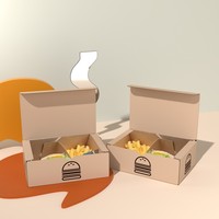 Boîte d'Emballage Alimentaire Personnalisée à Faible MOQ pour Poulet Frit, Burger, Frites et Snacks de Rue, pour Restauration Rapide
