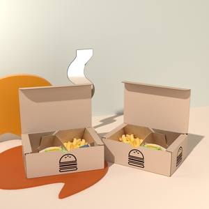 Caja Personalizada Impresa para Comida para Llevar con Bajo MOQ, Envase de Papel para Pollo Frito, Hamburguesas y Papas Fritas, Embalaje para Comida Rápida y Bocadillos Callejeros - Product Image 2