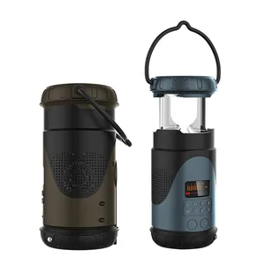 Fall Resistant Super HD broadcast Multi Speakers camping lantern Digital am fm Thedab radio With hand crank power/solar charge