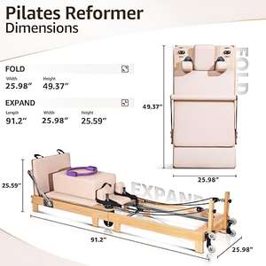 Máquina de <span class=keywords><strong>Pilates</strong></span> <span class=keywords><strong>Reformer</strong></span> Compacta Plegable para Uso Doméstico 2025, <span class=keywords><strong>Reformer</strong></span> de <span class=keywords><strong>Pilates</strong></span> Plegable Rosa - Product Image 1