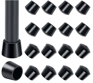 Cadeira Leg Dicas Caps Non-Slip Borracha Leg Dicas 3/4 polegadas Diâmetro interno Cadeira Leg Floor Protetores Round Black