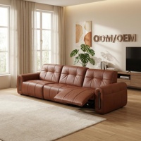 Canapé sectionnel trois places en cuir véritable de qualité supérieure, design moderne, rembourrage en éponge, écologique, durable, pieds en acier inoxydable, garantie 10 ans