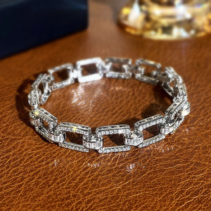 Pulsera de Cadena Cuadrada para Mujer y Hombre, Estilo Urbano, Uso Diario, Accesorio de Muñeca, Joyería de Moda - Product Image 2