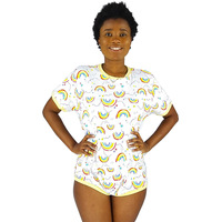 Personalisierter Damen-Schlafanzug, Baumwoll-Onesie für Erwachsene im DDLG-Stil, kurzärmeliger Damen-Strampler