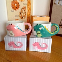 Mug en céramique en forme de crocodile de dessin animé, mugs à café originaux en forme d'animaux
