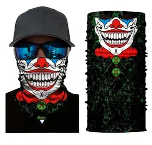 Commercio all'ingrosso 3D senza soluzione di continuità Bandana collo ghetta moto 3D animale teschio Halloween joker Bandana sciarpa passamontagna fascia sciarpe