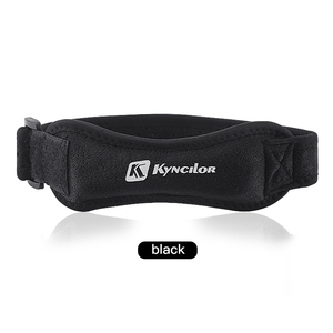 Genouillère de sport noire Keenpads, réglable, avec sangle de soutien du tendon rotulien en nylon, équipement de protection sportive - Product Image 6