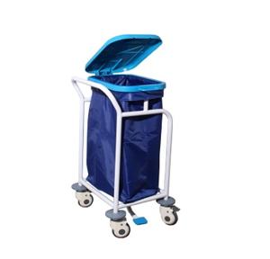 EU-0341 스테인레스 스틸 병원 의료 폐기물 린넨 트롤리 모바일 간호 세탁 카트 3 층 - Product Image 2