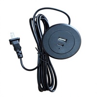 Chargeur USB-A USB-C encastré pour panneau 60 mm, 10W PD 2.0, découpe 42-48 mm, hauteur 45 mm, pour meubles, ordinateurs, écouteurs, montres connectées