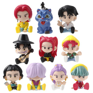 Figurines d'<span class=keywords><strong>action</strong></span> d'anime Huntrx Team Q Version, 10 pièces, figurines miniatures de collection, décorations de bureau mignonnes, cadeaux de jouets parfaits pour les fans - Product Image 4