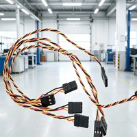 Konektor Hitam Terpilin Khusus, Kabel Harness Pembagi Multi-Cabang Merah-Kuning-Hitam untuk Peralatan Pendingin