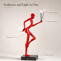 Lampe sur pied en FRP, statue décorative d'art moderne, pour hôtel, club, salon, restaurant, salle à manger