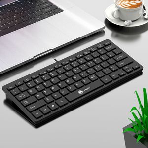 Limei K12 <b>Chocolate</b> <b>Mini</b> Wired Keyboard USB Membrane Laptop Desktop Office Keyboard Black And White - Product Image 3