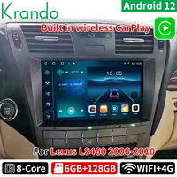 Krando Android 12,0 9 "REPRODUCTOR DE Radio inalámbrico para coche para LEXUS LS460 2006 - 2010 Autoradio Multimedia WIFI 4G tarjeta SIM