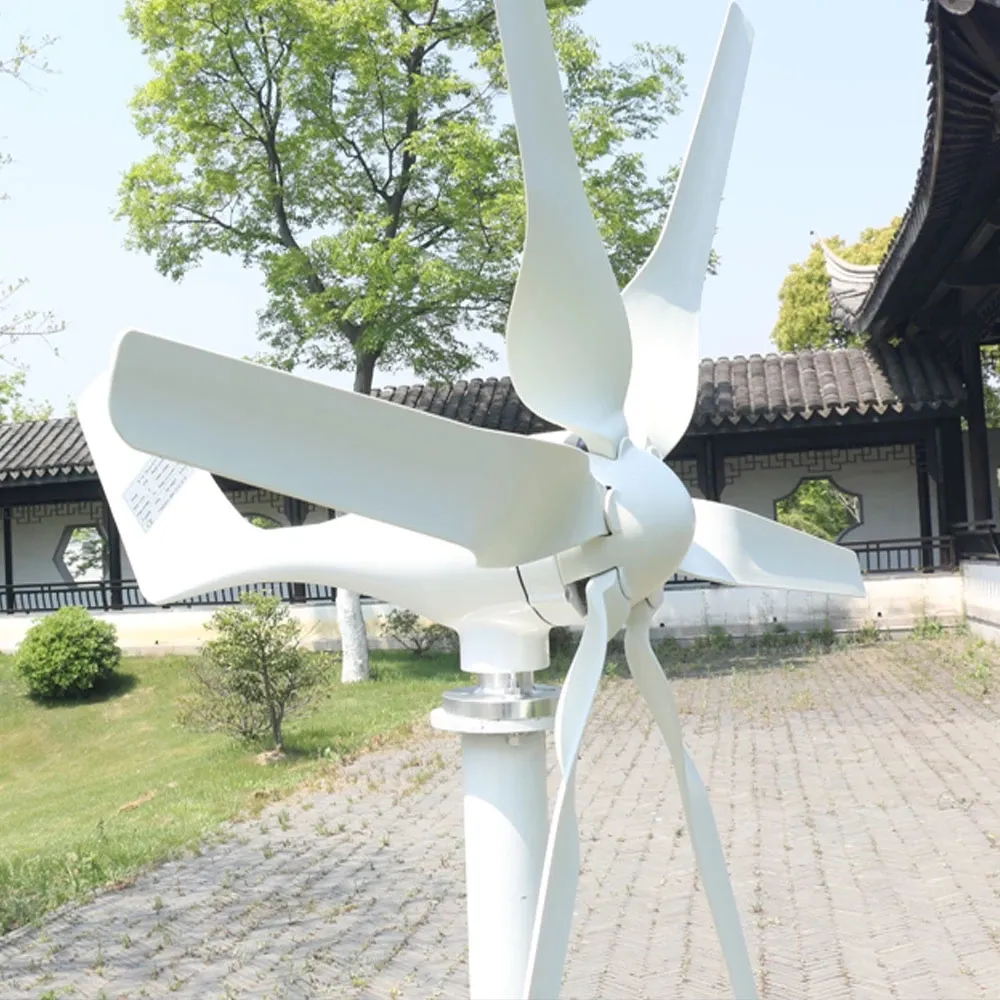 Usine chinoise 800w 12v/24v/48v Turbine éolienne horizontale générateur d'énergie 6 pales avec contrôleur Mppt pour usage domestique