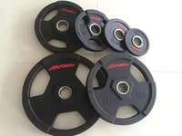 Disques de poids pour haltères en PVC à trois trous, pour la maison et la salle de sport, disques de poids pour haltères, disques de poids bumper