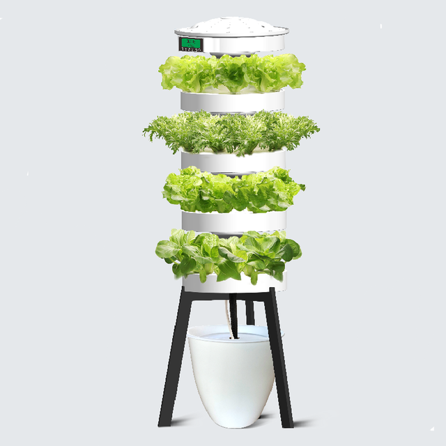 New Arrival Smart Automatic Indoor Full Spectrum LED Light Hydroponic Growing Tower System Self Watering for Home Garden