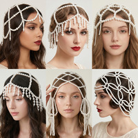 Chapeau en maille perlée élégant fait main Luoyan avec pampilles et perles, accessoires de cheveux, coiffe de mariée