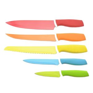 赤い磁気ブロックがセットされた5個のカラフルなファンシー包丁 - Product Image 4