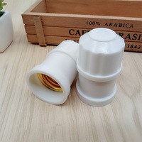 E27 Porte-lampe suspendu pour couloir extérieur Vis en bakélite blanche en porcelaine avec tête de lustre en matière plastique