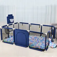 Portable Indoor Fabric Playpen with Gate for Kids