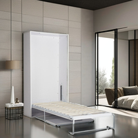 Lit escamotable moderne avec kit de ressorts à gaz Cadre en métal Taille et couleur personnalisables Assemblage facile pour chambre à coucher appartement hôtel