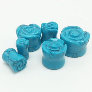 Bouchons d'oreille pour Double oreille avec pierres précieuses, 6mm, Rose, bleu, Turquoise, <span class=keywords><strong>Piercing</strong></span> du <span class=keywords><strong>corps</strong></span>, nouveauté, - Product Image 5
