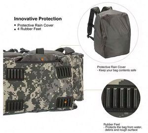 Sac à dos de pêche avec 4 plateaux, grand sac de rangement étanche pour matériel de pêche avec housse de protection contre la pluie et 4 boîtes à matériel – Échantillon gratuit - Product Image 4