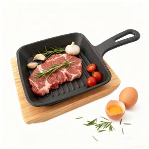 Plancha de cuisson BBQ pliable carrée écologique Zunck en fonte sans revêtement, design classique, acier au carbone, poignée en bois, four - Product Image 5