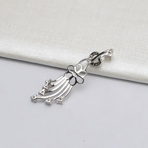 จี้เงินแท้ S925 รูปนกยูง ประดับมุก 664 เม็ด สำหรับผู้หญิง อุปกรณ์ DIY ตัวเรือนเปล่า ผลิตภัณฑ์กึ่งสำเร็จรูป จี้คริสตัล - Product Image 4