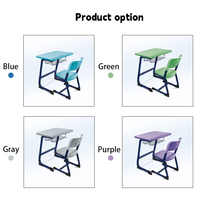 Ensemble bureau et chaise pour lycéen, bureau portable pour adulte, mobilier scolaire, chaise, tablettes, bureau en plastique ABS