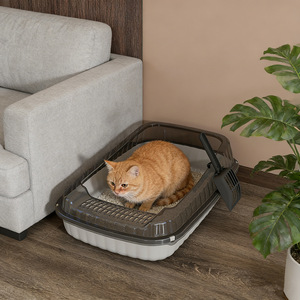 Extra Large Cat Litter Box Rectangle Open Design Thickened PP Material For Cats Pet Supplies - Product Image 2
