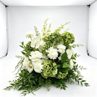 Bouquet de fleurs artificielles en soie mélangée, réaliste et fait main, vert, pour centre de table de mariage, idéal pour la Fête des Mères et Noël