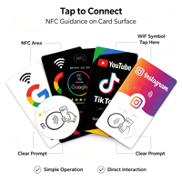 Carte NFC adhésive pour avis Google 13,56 MHz ISO14443A NTAG215 213 pour commande de table de restaurant et contrôle d'accès