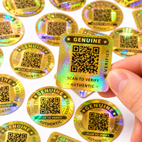 Etiquetas de Seguridad Personalizadas con Holograma Dorado Anti-Falsificación, Etiquetas de Verificación a Prueba de Manipulación con Número de Serie Raspable