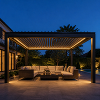 Pergola bioclimatique Jiake avec toit à lames motorisées en aluminium pour terrasse et patio