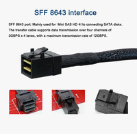 Cable de Transmisión de Datos Sff-8643 a 4SATA de Primera Calidad a Precio de Fábrica al por Mayor, Cable de Conexión para Servidor Mini SAS HD 36P