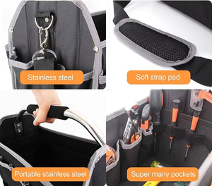 Bolsa de Herramientas Multifuncional para <span class=keywords><strong>Electricista</strong></span>, Resistente al Desgaste, Impermeable, Portátil, para Almacenamiento de Herramientas - Product Image 3