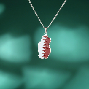 Collar con Colgante de Bandera Esmaltada de Acero Inoxidable, Chapado en Oro de 18K, Estilo <span class=keywords><strong>Qatar</strong></span>í, Venta al Por Mayor - Product Image 6