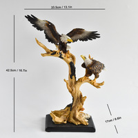 Statue d'aigle chauve en résine de luxe, décoration d'intérieur, sculpture d'aigle américain peinte à la main pour le salon, le bureau, la décoration de la maison