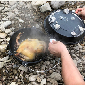 Casserole de camping antiadhésive pré-assaisonnée 2025, <span class=keywords><strong>25</strong></span> <span class=keywords><strong>cm</strong></span>, <span class=keywords><strong>en</strong></span> <span class=keywords><strong>fonte</strong></span>, avec couvercle - Product Image 5