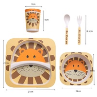 STOCK DISPONIBLE Ensemble de vaisselle pour enfants en mélamine et fibre de bambou, design de dessin animé, assiette et bol pour enfants