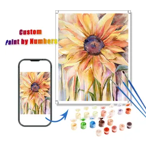 DIY Painting Painting By Numbers Sunflowers Hand-painted Custom Paint By Number Picture