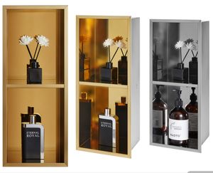 60x30x15CM Miroir Or SUS304 Acier Inoxydable Anti-Rouille <span class=keywords><strong>TV</strong></span> <span class=keywords><strong>Mur</strong></span> <span class=keywords><strong>Niche</strong></span> Shampooing Toilette Stockage 2 Couches Salle De Bains Douche <span class=keywords><strong>Niche</strong></span> - Product Image 1